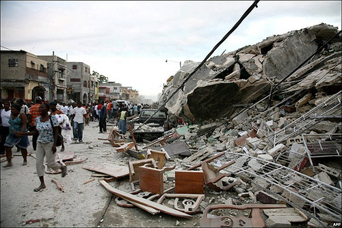 Damaged buildings resulting from the 7.0 magnitude earthquake in the Caribbean nation of Haiti  (Photo:  Pan-African News Wire)