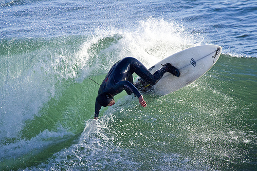 Surfing Steamers Lane 1 - by Jim Bahn