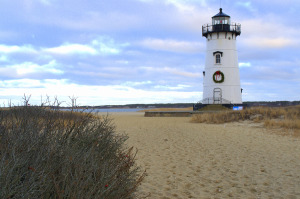 Lighthouse on Beach in Massachusetts
