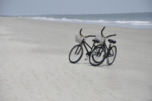 Hilton Head Island bikes on beach