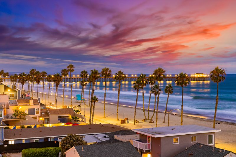 Palm Tree Beaches of Oceanside CA