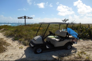 golfcarts on the beach in Eleuthera Bahamas